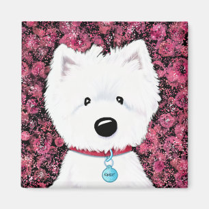 KiniArt Westie Floral Impressions Magnet