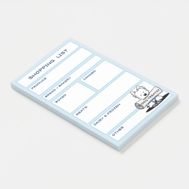 KiniArt Westie Grocery List Post-its Post-it Notes (Angled)