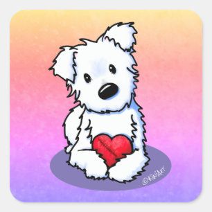 KiniArt Westie Heart Square Sticker