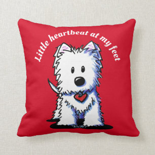 KiniArt Westie Heartbeat Throw Pillow