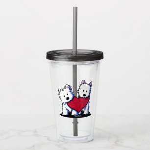 KiniArt Westie Heartfelt Duo Acrylic Tumbler