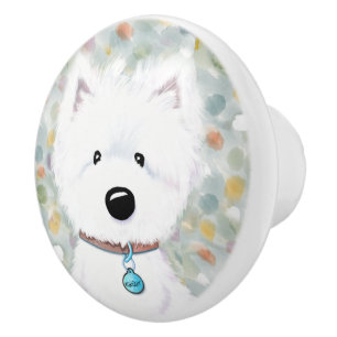 KiniArt Westie Impressions Ceramic Knob