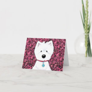 KiniArt Westie Impressions Floral  Thank You Card