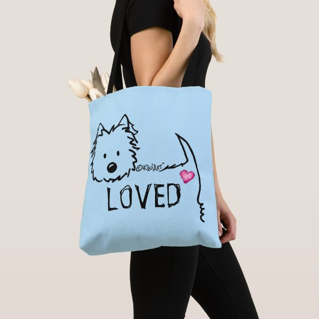 KiniArt Westie LOVED Tote Bag (Close Up)