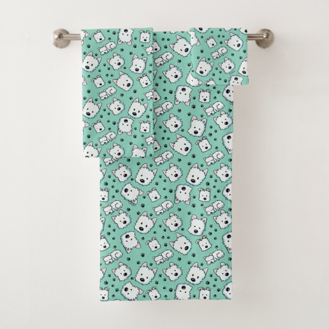 KiniArt Westie Lover Bath Towel Set (Insitu)