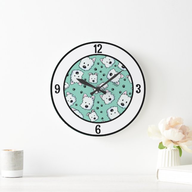 KiniArt Westie Lover Large Clock (Home)