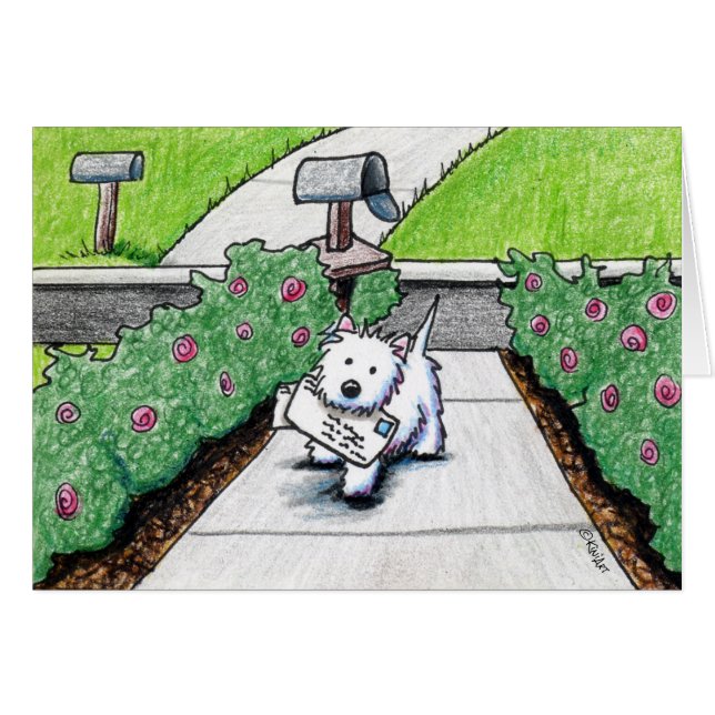 KiniArt Westie Mail Carrier (Front Horizontal)