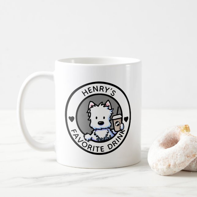 KiniArt Westie Mug personnalisée (Avec donut)