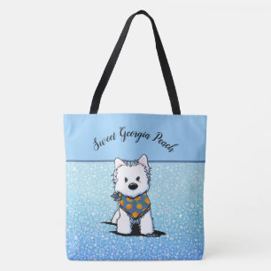 KiniArt Westie Peach Tote Bag