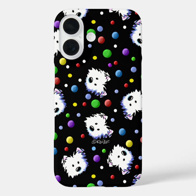 KiniArt Westie Polka Dot Case-Mate iPhone Case (Back)