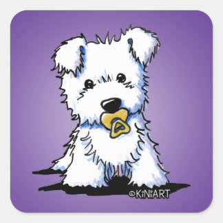 KiniArt Westie Puppy Square Sticker