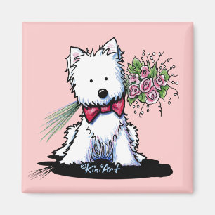 KiniArt Westie Saint-Valentin Magnet