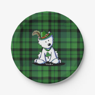 KiniArt Westie St. Paddy's Day Party Paper Plate