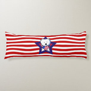 KiniArt Westie Star & Stripes Body Pillow