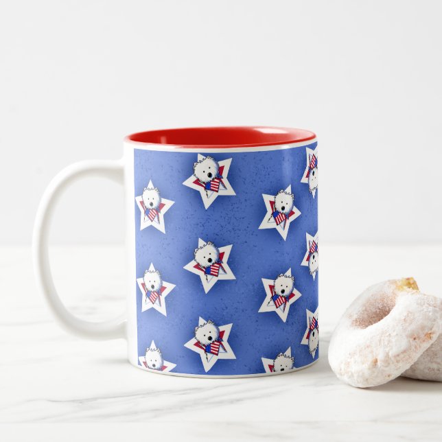 KiniArt Westie Star Two-Tone Coffee Mug (With Donut)