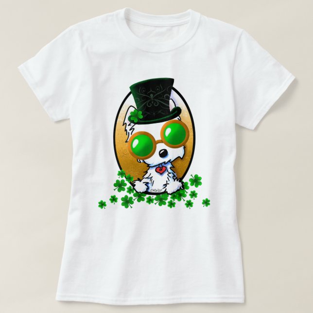 KiniArt Westie T-shirt de Terrier St. Paddy (Design devant)