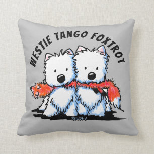 KiniArt Westie Tango Foxtrot Throw Pillow