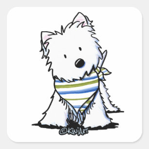 KiniArt Westie Terrier Square Sticker