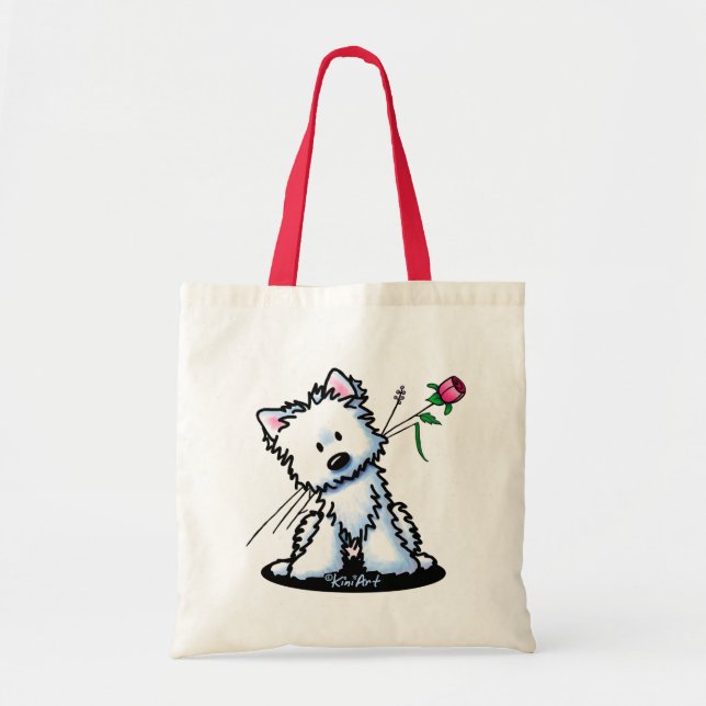 KiniArt Westie Terrier Tote Bag (Front)