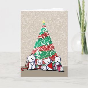 KiniArt Westie Terriers Christmas Card