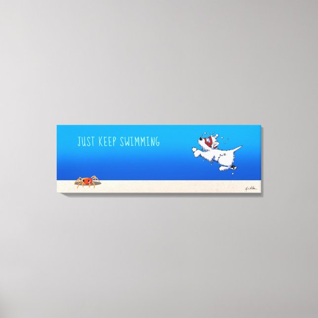 KiniArt Westie White Terrier Ocean Canvas Print (Front)