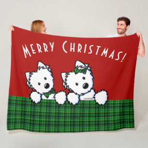KiniArt Westies Christmas Fleece Blanket