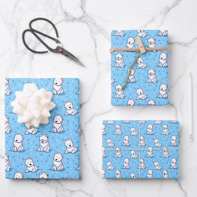 KiniArt Westies Wrapping Paper Sheet (Front)