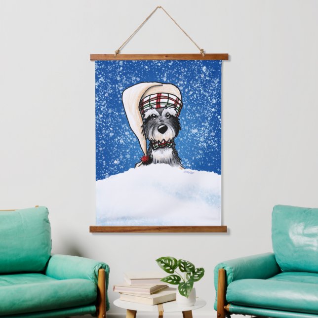 KiniArt Winter Schnauzer Hanging Tapestry (Living Room)
