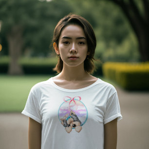 KiniArt Yorkie Coquette Design T-Shirt