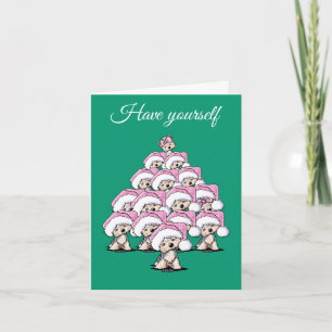 KiniArt Yorkie Terrier Chien Cartes de Noël