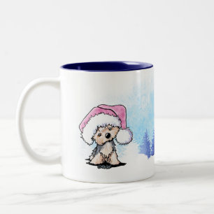 KiniArt Yorkshire Terrier Christmas  Two-Tone Coffee Mug