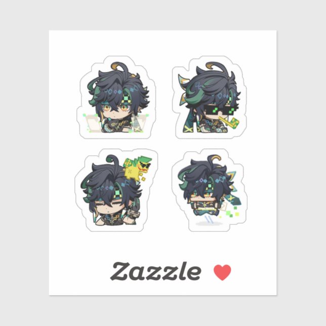 Kinich Genshin Impact 4 Pack Sticker Sheet (Sheet)