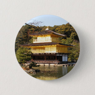 Kinkaku-ji 金閣寺 Temple of the Golden Pavilion 2 Inch Round Button