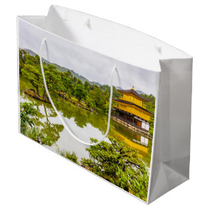 Kinkaku-ji Or Golden Pavilion And Pond, Kyoto Large Gift Bag