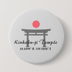 Kinkaku-ji Temple Latitude Longitude 3 Inch Round Button