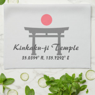 Kinkaku-ji Temple Latitude  Longitude  Kitchen Towel