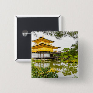 Kinkaku-ji, the golden pavilion, Kyoto 2 Inch Square Button
