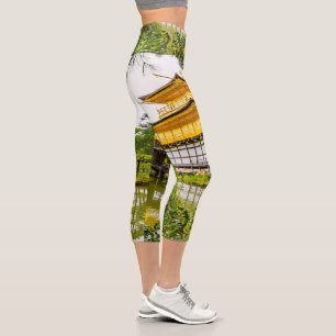 Kinkaku-ji, the golden pavilion, Kyoto Capri Leggings