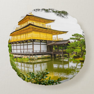 Kinkaku-ji, the golden pavilion, Kyoto Round Pillow