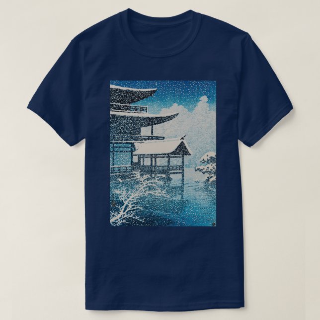 Kinkakuji in Snow by Kawase Hasui T-Shirt (Design Front)