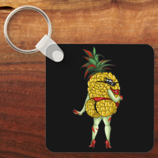 Kinky Adult Swinger Fruity Pineapple Keychain
