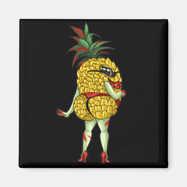 Kinky Adult Swinger Fruity Pineapple Magnet (Front)