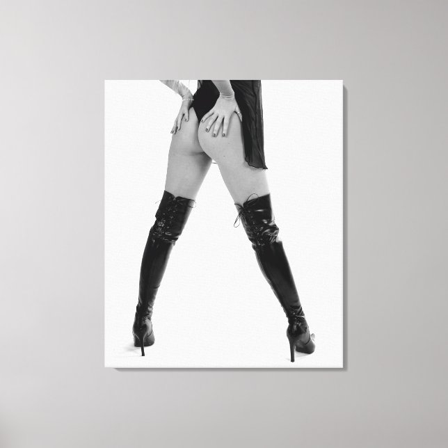 Kinky Black boots Canvas Print (Front)