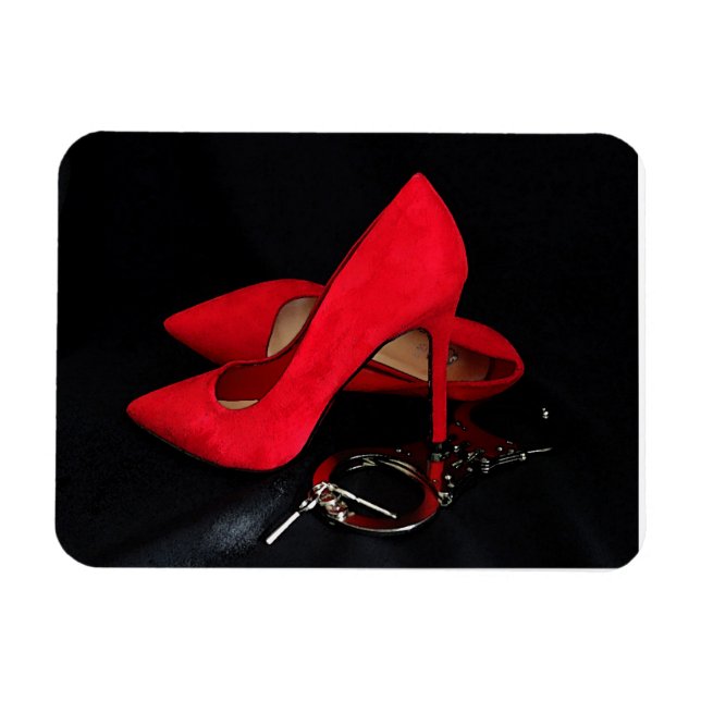 KINKY HANDCUFFS & HIGH HEELS FLEXIBLE MAGNET (Horizontal)