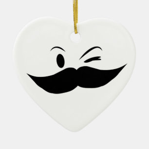 Kinky Moustache Ceramic Ornament