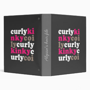 "kinkycurlycoily" Hair Book -customizable Binder