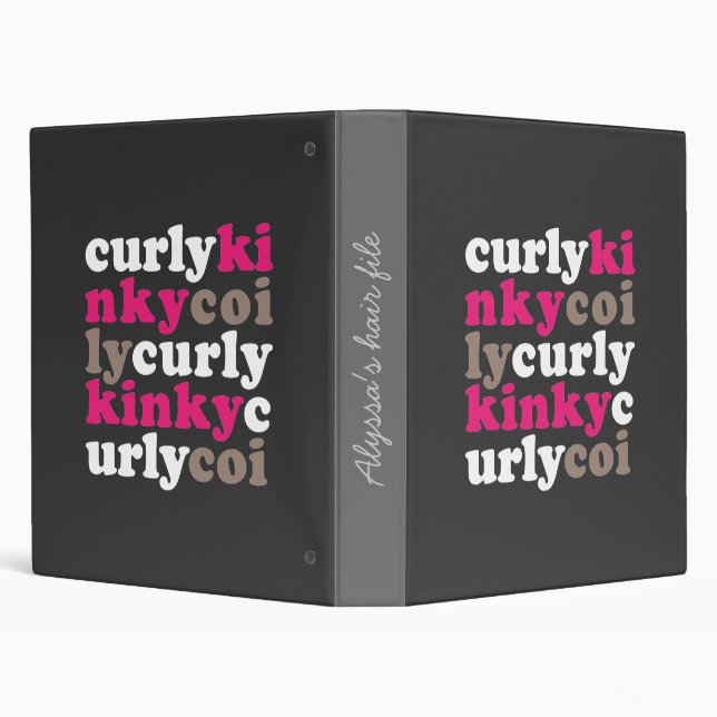 "kinkycurlycoily" Hair Book -customizable Binder (Background)
