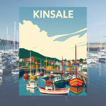 Kinsale Cork Ireland Travel Vintage Postcard<br><div class="desc">Discover the charm of Kinsale, a picturesque harbour town in County Cork, Ireland, with this vintage postcard. Known for its colourful streets, historic forts, and vibrant maritime culture, Kinsale offers a perfect blend of scenic beauty and rich history. This retro-style postcard captures the quaint allure of this coastal gem, inviting...</div>
