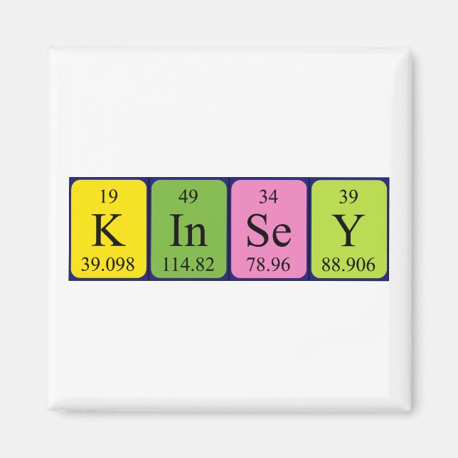 Kinsey periodic table name magnet (Front)
