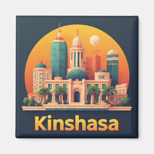 Kinshasa Congo Travel Gift For Visitors 🗺️ Magnet (Front)